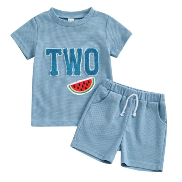 Watermelon Outfit Second Birthday Smart Watermelon Clothes Shirt Shorts - Picture 1 of 3